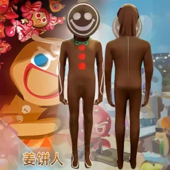 Jul cosplay bodysuit rollspelsdräkt pepparkaksgubbe scenframträdande kostym 120> Dräkter