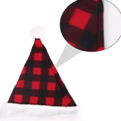 Jul cosplay hatt för vuxna festlig party tomtehatt gyllene sammet> Huvudbonader