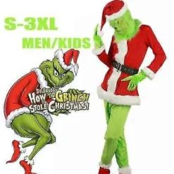 Jul Grinchen Kostym Outfit För Vuxna Unisex Dam Herr Fest Cosplay Maskerad L> Dräkter