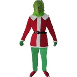 Jul Grinchen Kostym Outfit För Vuxna Unisex Dam Herr Fest Cosplay Maskerad L> Dräkter