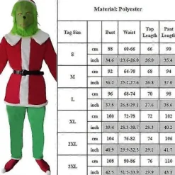 Jul Grinchen Kostym Outfit För Vuxna Unisex Dam Herr Fest Cosplay Maskerad L><noscript><img width=