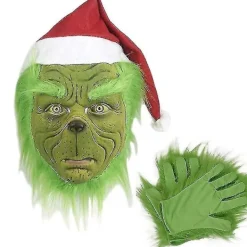 FMYSJ Jul Grinchen Som Mask + Handskar Greenhorn Set (FMY)> Tillbehör