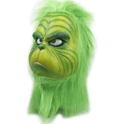 EURL Jul Grön Tomte Latex Mask Universal Storlek Halloween Cosplay Kostym_Kvalitetsgåvor> Masker