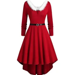 Jul Kvinnor Jultomte Kostym Midi Skater Dress Xmas Fancy Dress_m L> Dräkter