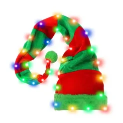 Jul lysande tomtehatt, julmössa, tomte, streetwear, blingbling, långa randiga mössor, stora partier tomtehattar> Huvudbonader