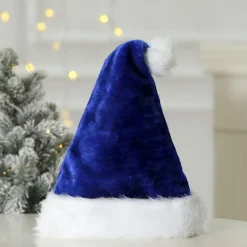 Jul Plyschmössa Extra Förtjockad Stor Boll Tomtemössa Gammal Mans Mössa (Blå)> Huvudbonader