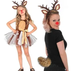 Jul Ren Öron Pannband Kompatibelt med Kvinnor Flicka Halloween Ren Utklädnad Outfit Tillbehör Ren Pannband Ren Svans Ren Näsa Prickig | Fyndiq><noscript><img width=