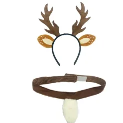 TrueNorth Jul Renhorn Hårband för Kvinnor, Flicka, Halloween Renkostym, Tillbehör, Renhuvudband, Rensvans, Rennäsa Den Bästa Julklappen till Dig> Tillbehör