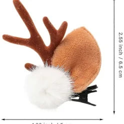 Jul Renhorn Hårband Hårspännen Med Konstgjorda Blommor Flickor Dam Hårband För Halloween Maskeradfest><noscript><img width=