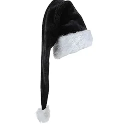 LEIGELE Jul Sammet Tomtehatt Unisex Bekväm Klassisk Svart och Vit Vuxen & Barn Julhatt för Julfest 30 150cm (LGL) 30 75cm> Huvudbonader