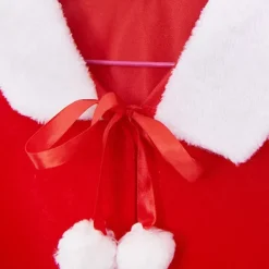 Jul Sammetssjal Kappa Mantel Fru Santa Claus Kappa Morgonrock Halloween Kostym Röd Barnsjal Kids Shawl> Dräkter