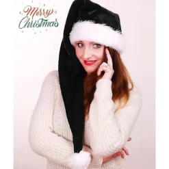 Jul Svart Tomteluva Lång, Vuxen Deluxe Svart Och Vit Jul Tomteluva För Svart Jultema Nyår Festliga Högtidsfest Tillbehör C><noscript><img width=