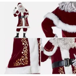 Jul Tomte Cosplay Vuxen Kostym Maskerad Party Outfit Jul Herrkläder+skägg, peruk, bjällra, glasögon Men's wear+beard, wig, bell, glasses 2XL><noscript><img width=