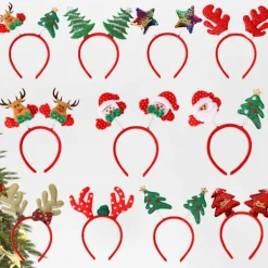 Juldekoration Filt Hårband Barn Huvudspänne Fest Fotorekvisita H><noscript><img width=