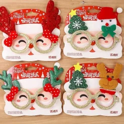 Juldekorationer paljettglasögon Julgran gubbe plastglasögon ram vuxna barn utklädnad julglasögon (snögubbe)><noscript><img width=