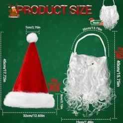 Juldekorationer Tomteluvor och skägg Julmössa Set Familjefest Presenter Snygg nyhet Kostymklänning för vuxna Tonåringar Barn Barn> Tillbehör