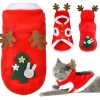 Juldräkt för katt och hund, polyester älg juldräkt för husdjur> Dräkter