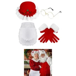 unbranded Julfröken Förkläde Halvkroppsdräkt Återanvändbar Rollspelsdräkt> Tillbehör