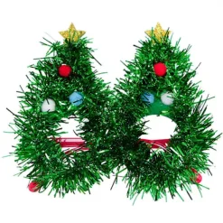 Julglasögon Glittrande Julgran Hattform Festliga Glasögon för Julbordsdekoration Qinghai> Tillbehör