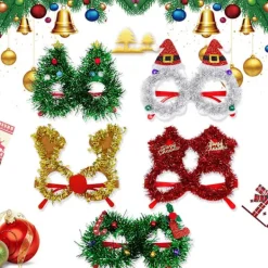 Julglasögon Glittrande Julgran Hattform Festliga Glasögon för Julbordsdekoration Qinghai> Tillbehör