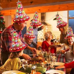 Julgranhatt - Julhatt, Julgranhatt med Ljus, Julhatt, 30 LED-lampor, Färgglada Ljus, Juldräkt><noscript><img width=