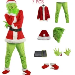 Julgransfest cosplay Grinch kostym mask barn/vuxna[YDE] 100cm><noscript><img width=