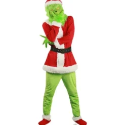 Julgransfest cosplay Grinch kostym mask barn/vuxna[YDE] 100cm><noscript><img width=