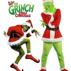 Julgransfest cosplay Grinch kostym mask barn/vuxna[YDE] 100cm><noscript><img width=