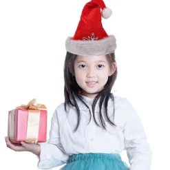 Julgransfest Julhattar Plysch Tomtehatt för Dekoration 4st Röd><noscript><img width=