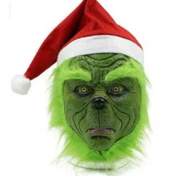 Julgrön Hårmonstermask Fest Grinch Handske Grinch Mask Grön Hårmonster Green Hair Monster> Masker