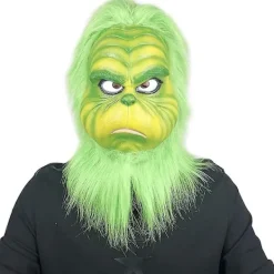 Julgrön Tomtemask, Halloween Latexmask, Jul Cosplay Kostym, Universal Storlek Passar Vuxna Och Barn><noscript><img width=