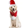 Julhatt, halsduk och kostym för husdjur, katter och hundar, M, festlig> Dräkter