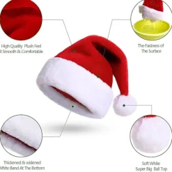 DAO Julhatt Julhatt med en konstgjord plyschboll på toppen, lämplig för tomtekostymer [DB]><noscript><img width=