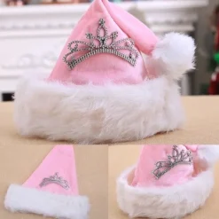 Julhatt Nyår Skepp Rosa Krona Jultomtehatt För Barn Barn Vuxen Semesterfest Present Dekoration><noscript><img width=