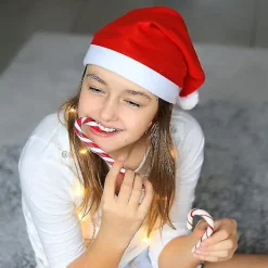 Julhatt 12-pack Plysch Tomtehattar För Juldräkt Julfesttillbehör Högtidsfest Favörer Vuxen Cosplay Tillbehör><noscript><img width=