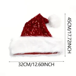 Julhatt, paljettprydd julhatt, lämplig plyschjulhatt för vuxna (Lila)><noscript><img width=