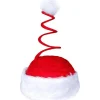 Julhatt Spiral röd med plyschkant 17> Huvudbonader