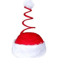 Julhatt Spiral röd med plyschkant 17> Huvudbonader