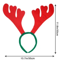 Julhuvudband för vuxna och barn, röda stora renhorn, hårklämma, 3-pack><noscript><img width=