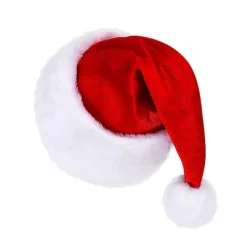 Julhuvudbonader Mössor Tjockare Plysch Perfekt för Helgerna Färgglada Kläder för Cosplay Jultomte Pälsig Hatt Ljus Röd> Huvudbonader
