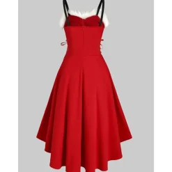 Julklänning: Röd Off-the-Shoulder Axelbandslös med Svart Midjerosett L><noscript><img width=