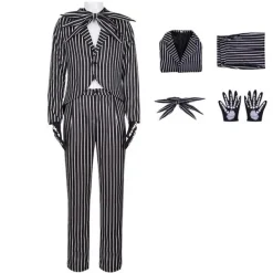 Julkväll Horror Jack Cos kostym Skelett Män Kvinna Barn Jul Halloween kostym M-kod M> Dräkter