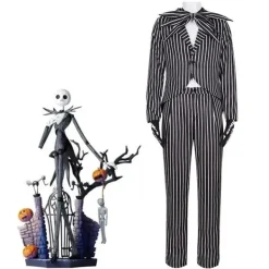 Julkväll Horror Jack Cos kostym Skelett Män Kvinna Barn Jul Halloween kostym M-kod M> Dräkter