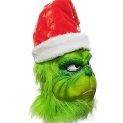 Julmask och handskar Kostym Geek Stjäl Halloween Cosplay Grinch och Handskar><noscript><img width=