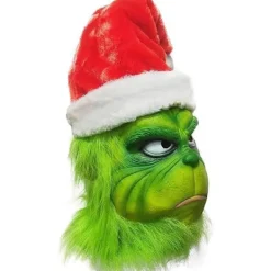 Julmask och handskar Kostym Geek Stole Halloween Cosplay Grinch och handskar Grinch och handskar><noscript><img width=