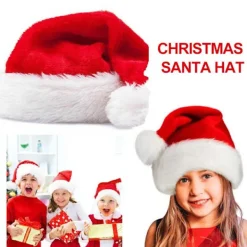 Julmössa för barn Julfest Tomtedräkt Bekväm röd hatt> Huvudbonader