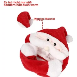 Julmössa i plysch, avtagbar skäggmössa, jultomteplyschmössa, LED-julmössa, rolig julmössa, används för Cosplay-julfest><noscript><img width=