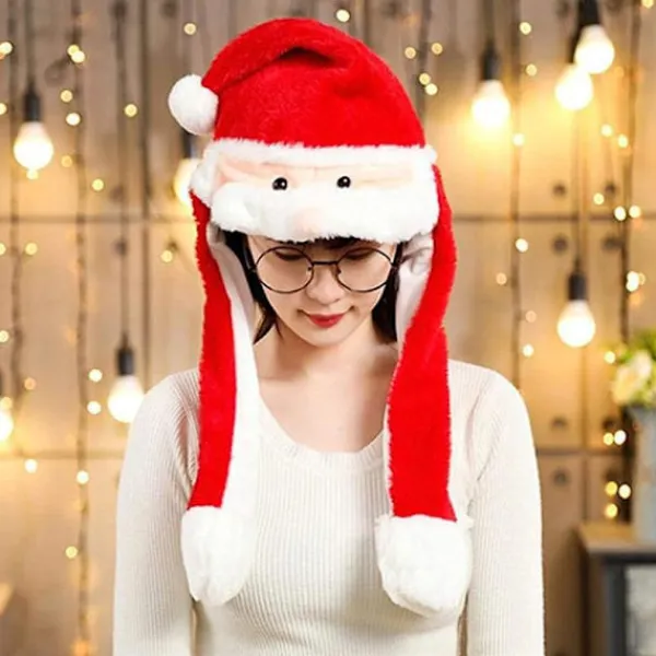 Julmössa i plysch, avtagbar skäggmössa, jultomteplyschmössa, LED-julmössa, rolig julmössa, används för Cosplay-julfest> Huvudbonader