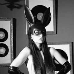 Julpartymask Halloweenpartymask Söt Kaninmask Bar KTV Party Kaninmask (Svart)> Masker