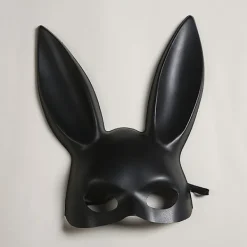 Julpartymask Halloweenpartymask Söt Kaninmask Bar KTV Party Kaninmask (Svart)><noscript><img width=